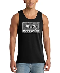 La Pop Art Men's Cassette Tape Retro Word Graphic Tank Top