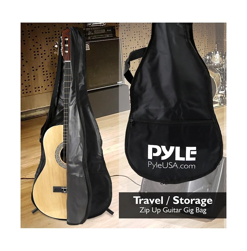 Pyle 6-String Classic Guitar - 3/4 Size Scale Guitar with Digital Tuner and Accessory Kit (36 inch)
