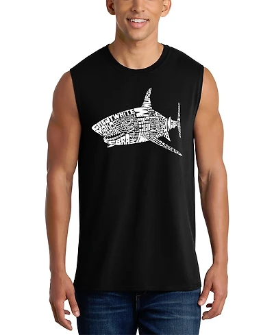 La Pop Art Men's Shark Word Tank Top