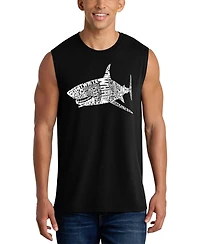 La Pop Art Men's Shark Word Tank Top