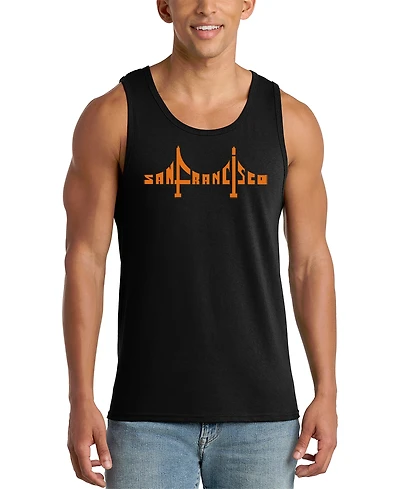 La Pop Art Men's San Francisco Skyline Typography Graphic Tank Top