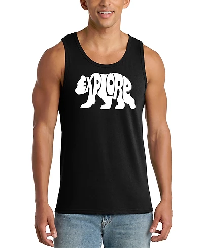 La Pop Art Men's Explore Word Graphic Tank Top
