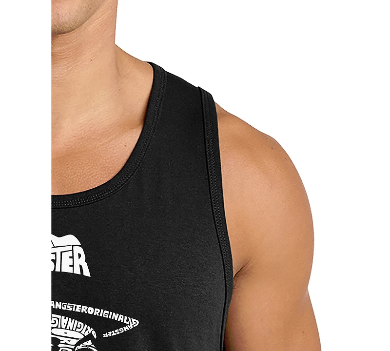 La Pop Art Men's Frank Sinatra Portrait Word Graphic Tank Top