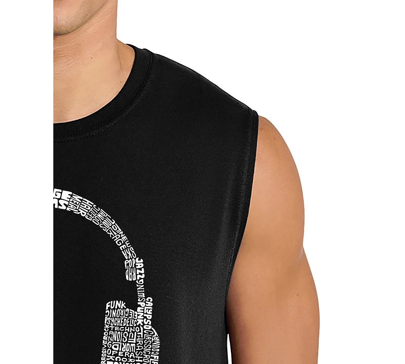 La Pop Art Men's Headphones Typography Music Design Tank Top