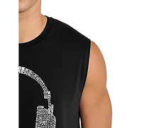 La Pop Art Men's Headphones Typography Music Design Tank Top