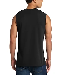 La Pop Art Men's Snowman Christmas Word Graphic Tank Top