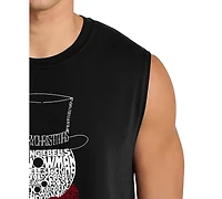 La Pop Art Men's Snowman Top Hat Winter Word Graphic Tank