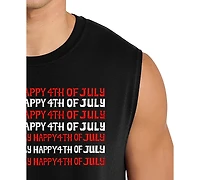 La Pop Art Men's American Flag Word Tank Top