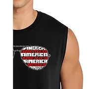 La Pop Art Men's Patriotic Sunglasses American Flag Graphic Tank Top