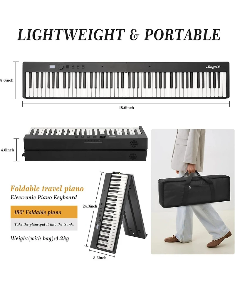 gaomon 88-Key Full Size Portable Folding Keyboard
