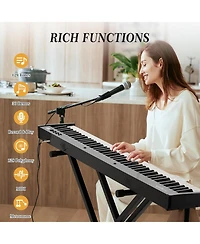 gaomon 88-Key Full Size Digital Piano Complete Set - Bluetooth Stand Case Headphones Adapter
