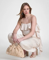Avec Les Filles Women's Asymmetrical Ruffle Cami Top