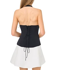 Parker Women's Square Neck Halter Combo Mini Dress