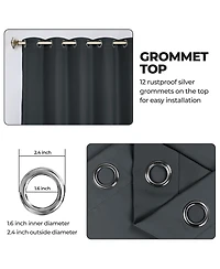 Superior Solid Classic Modern Wrinkle Resistant Room Darkening 8-Piece Curtain Set with Grommet Header Top, 42" X 63"