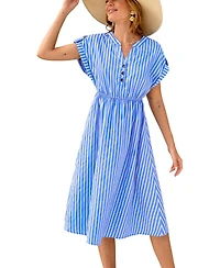 Cupshe Women's Water Color Striped Midi Beach Dress