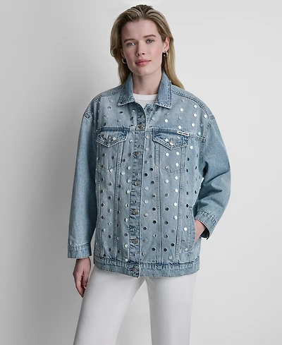 Dkny Jeans Women's Long-Sleeve Oversized Tucker Jacket