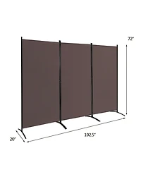 sumyeg 6-Foot 3-Panel Folding Room Divider with Durable Hinges and Steel Base