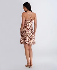 Siena Women's Animal Print Satin Slip Dress