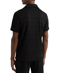 Reiss Men's Aleo Textured-Wave Cuban-Collar Shirt