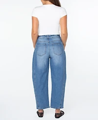 Celebrity Pink Juniors' High-Rise Barrel-Leg Jeans