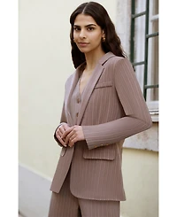 Yumi Women's Pinstripe Blazer
