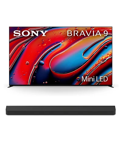 Sony K75XR90 75" XR90 Series Bravia Mini Led Hdr Qled 4K Google Tv with a Sony Ht-A9000 Bravia Theater Bar Soundbar with Dolby Atmos (2024)