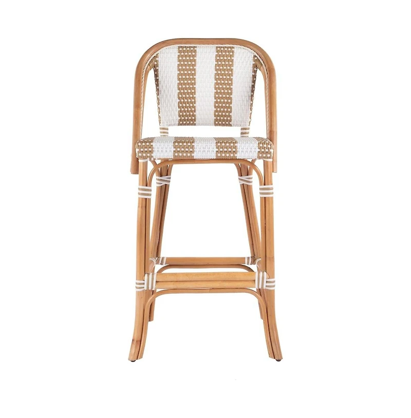 Butler Specialty Lila Rattan 28 in. Seat Height Bar Stool with Back and Footrest