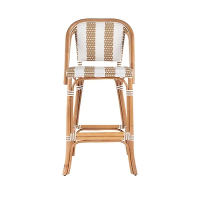 Butler Specialty Lila Rattan 28 in. Seat Height Bar Stool with Back and Footrest