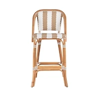 Butler Specialty Lila Rattan 28 in. Seat Height Bar Stool with Back and Footrest