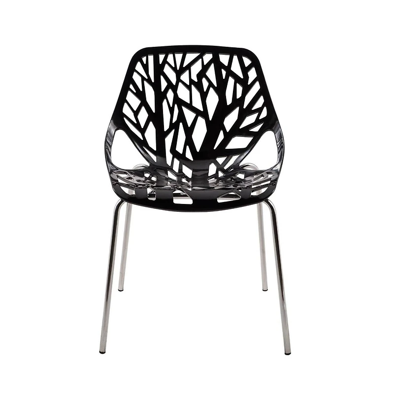 LeisureMod Modern Asbury Dining Chair w/ Chromed Legs