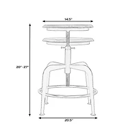 Butler Specialty Edison 20-27 in. Adjustable Seat Height Iron Bar Stool