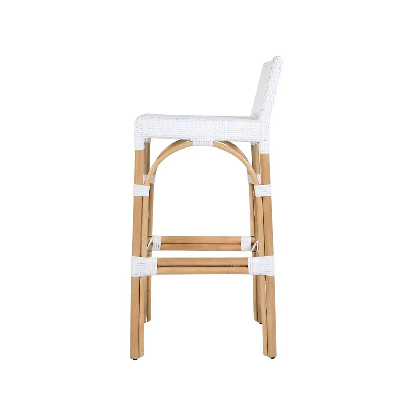 Butler Specialty Serienna 30 inch. Seat Height Rectangular Rattan Low Back Bar Stool