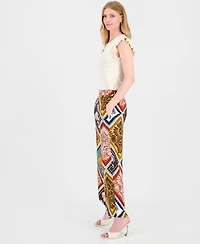T Tahari Women's High-Rise Printed Pull-On Pants