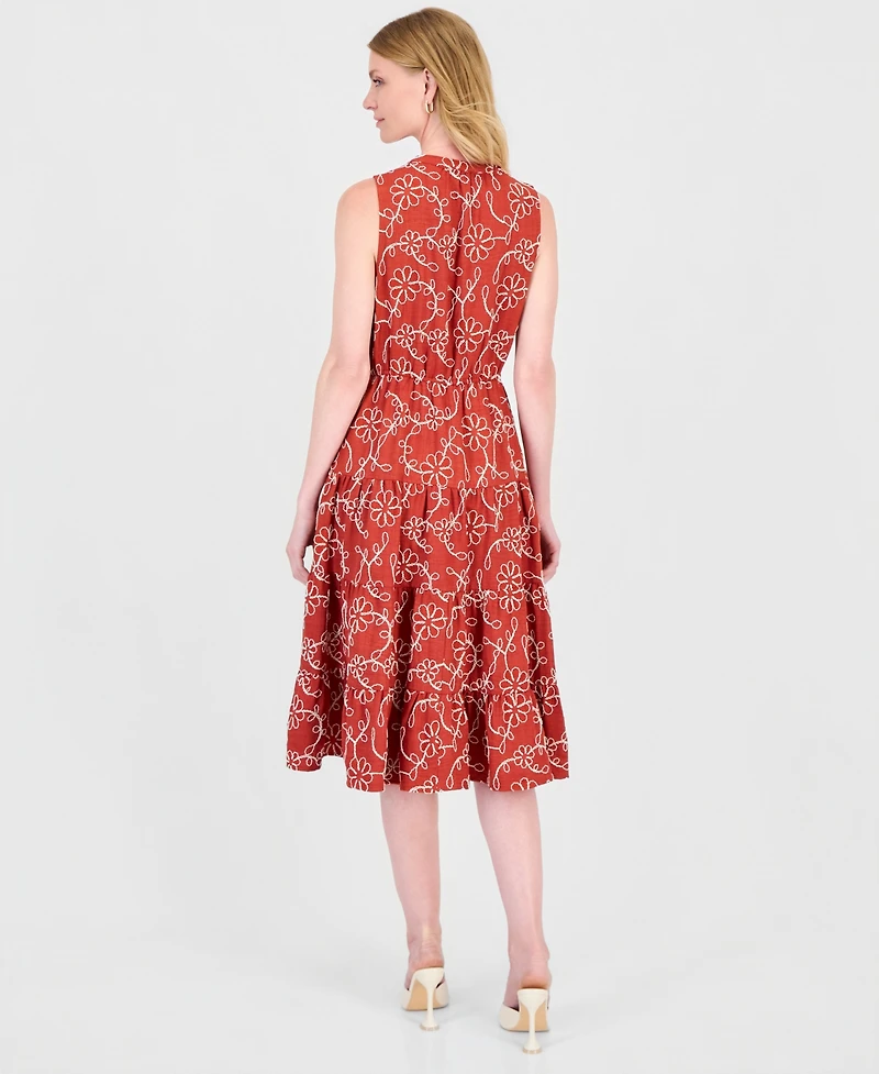 T Tahari Women's Sleeveless Printed Fit & Flare Dress