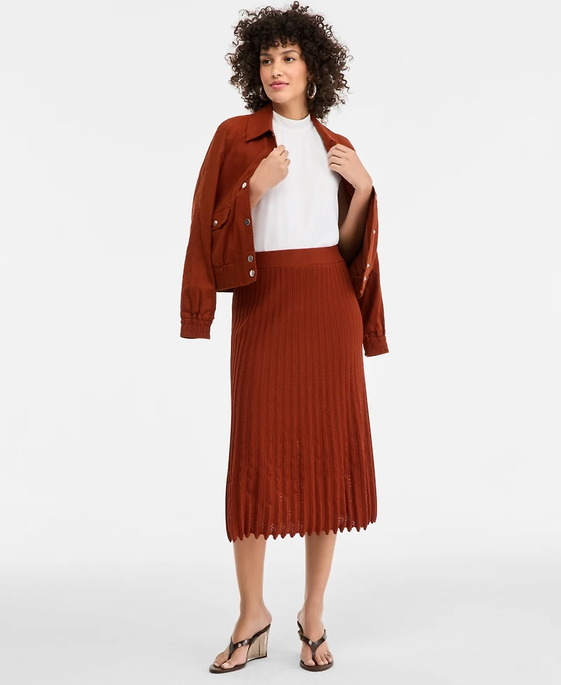 I.n.c. International Concepts Women's Sweater-Knit Pleated High-Waisted Skirt, Macy's Exclusive