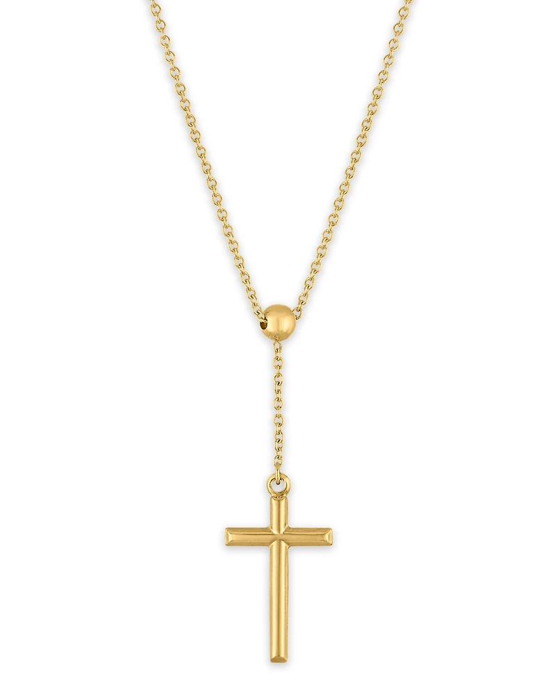 Macy's Cross Lariat Pendant Necklace in 10k Yellow Gold