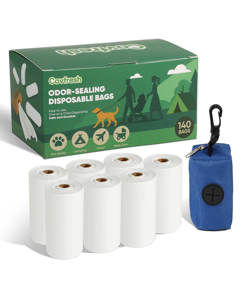 Covfresh Odor-Blocking Dog Poop Bags - Unscented and Durable