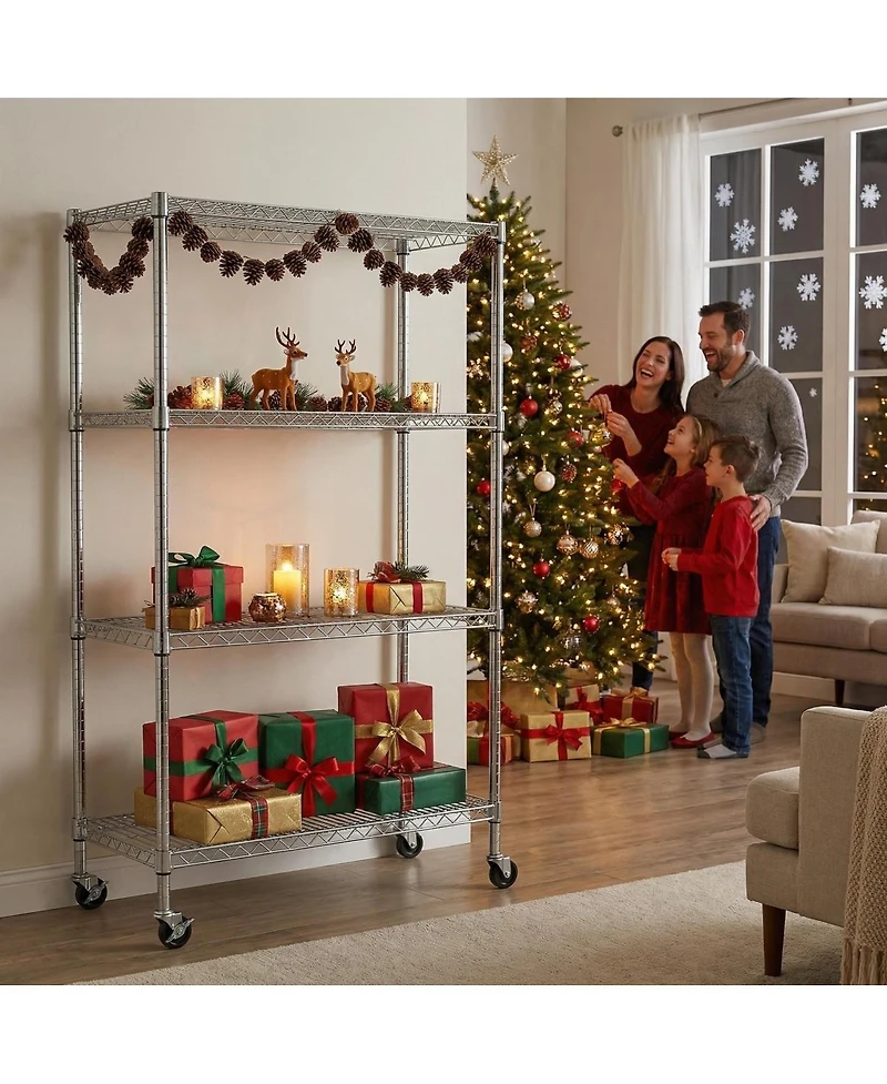 Streamdale Furniture 4-Tier Adjustable Heavy-Duty Wire Shelving Unit