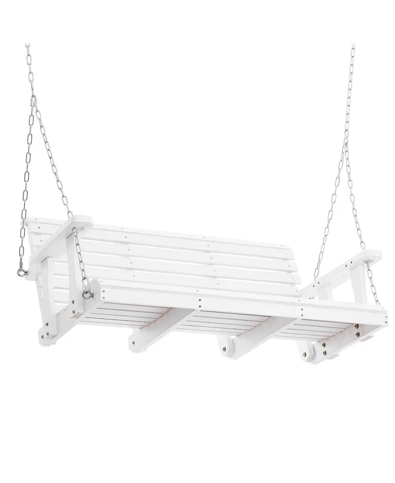 Yiortwo 4.5 Ft Wooden Porch Swing, Heavy Duty Patio Hanging Bench with Chains