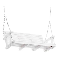 Yiortwo 4.5 Ft Wooden Porch Swing, Heavy Duty Patio Hanging Bench with Chains