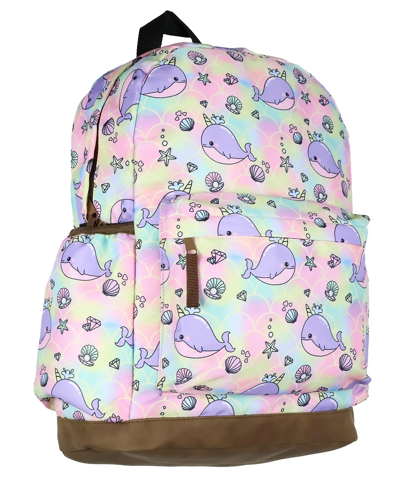 Intimo Narwhal 16" Backpack Unicorn Of The Sea Whale All-Over Print School Book Bag