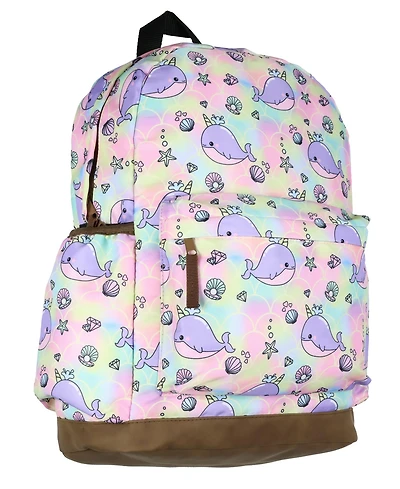 Intimo Narwhal 16" Backpack Unicorn Of The Sea Whale All-Over Print School Book Bag