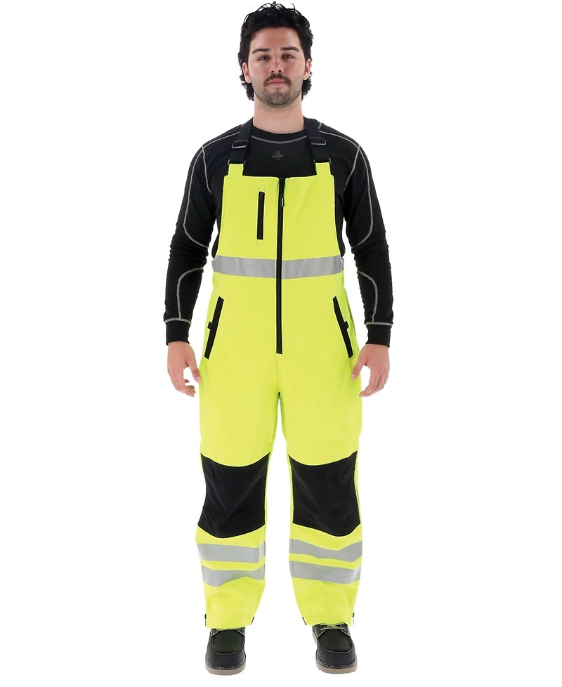 RefrigiWear Big & Tall Lightweight Hi-Vis Work Overalls - Waterproof Softshell, 20degree(s)F Comfort, Ansi Class E