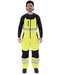 RefrigiWear Big & Tall Lightweight Hi-Vis Work Overalls - Waterproof Softshell, 20degree(s)F Comfort, Ansi Class E