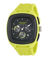 Aston Martin F1 Men's Ovr Chronograph Date Quartz Light Green Silicone Watch 44mm