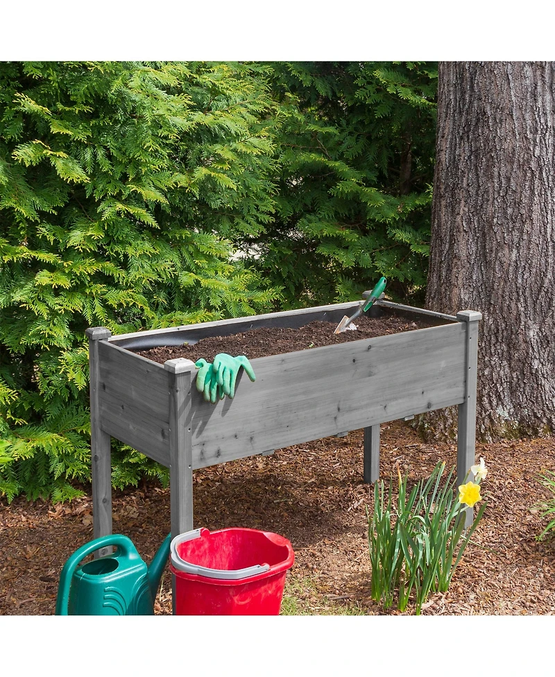 Clihome inch Raised Garden Bed with Legs, Elevated Wooden Planter Box for Outdoor Plants