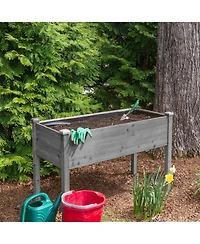 Clihome inch Raised Garden Bed with Legs, Elevated Wooden Planter Box for Outdoor Plants