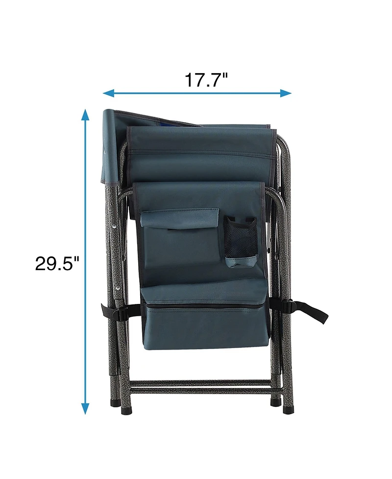 Clihome 2-piece Padded Folding Outdoor Chair with Storage Pockets