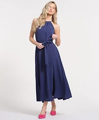 Isaac Mizrahi Women's Sleeveless Halter Neck Maxi Dress