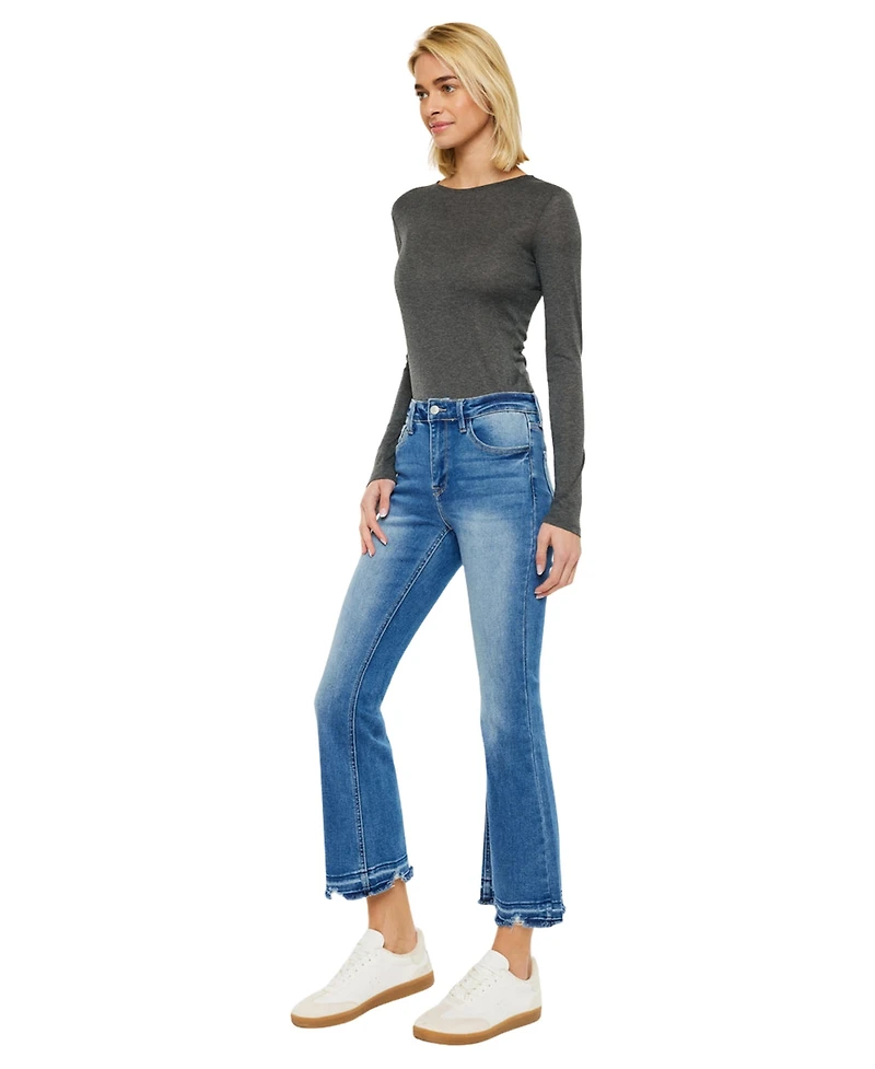 KanCan Essential Women's Volumina High Rise Crop Bootcut Jeans